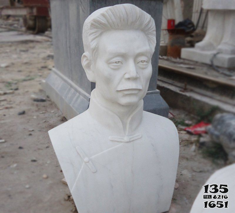 魯迅雕塑-校園胸像漢白玉石雕近代名人魯迅雕塑 魯迅雕塑-校園胸像漢白玉石雕近代名人魯迅雕塑高清圖片