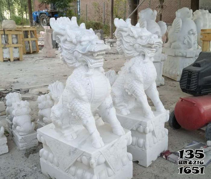 麒麟雕塑-法院漢白玉石雕神獸麒麟雕塑 麒麟雕塑-法院漢白玉石雕神獸麒麟雕塑高清圖片