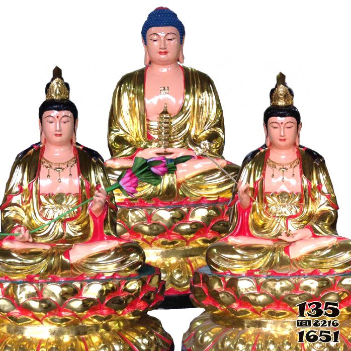 三圣雕塑-寺廟玻璃鋼彩繪供奉佛像三圣雕塑 三圣雕塑-寺廟玻璃鋼彩繪供奉佛像三圣雕塑高清圖片