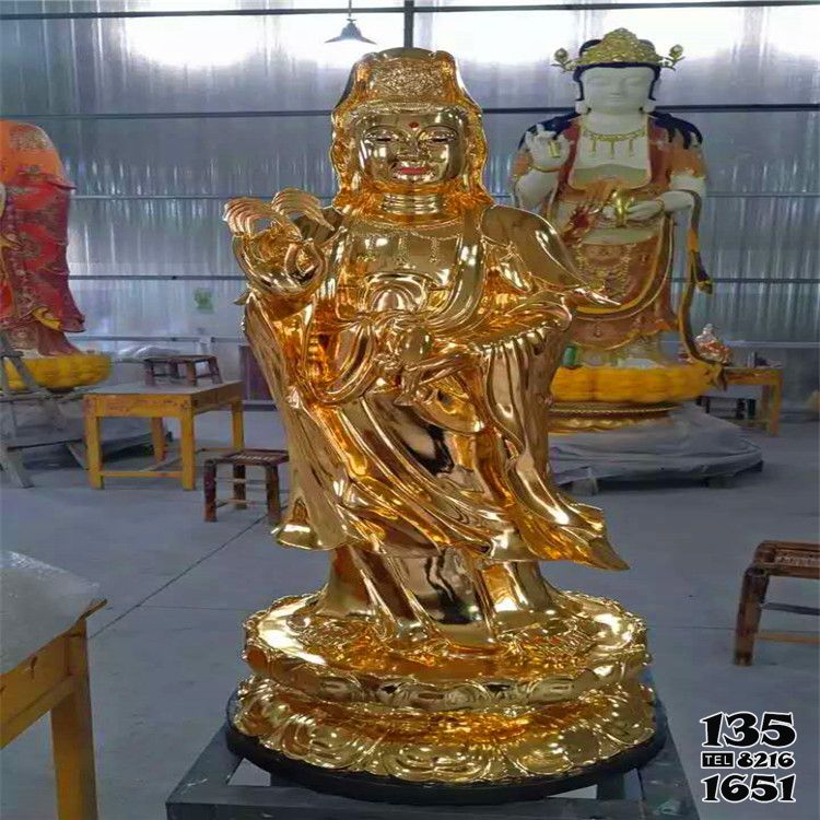 三圣雕塑-景區寺廟不銹鋼噴金烤漆三圣雕塑 三圣雕塑-景區寺廟不銹鋼噴金烤漆三圣雕塑高清圖片