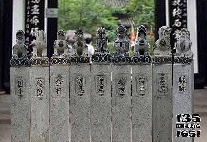 拴馬柱雕塑-古建筑園林門前擺放大理石多款動物拴馬柱雕塑 拴馬柱雕塑-古建筑園林門前擺放大理石多款動物拴馬柱雕塑高清圖片