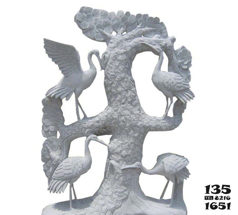 仙鶴雕塑-漢白玉石雕站在樹脂上的仙鶴雕塑 仙鶴雕塑-漢白玉石雕站在樹脂上的仙鶴雕塑高清圖片