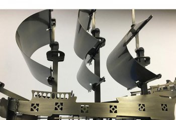 船雕塑-室內裝飾擺放鍛造切面不銹鋼船雕塑