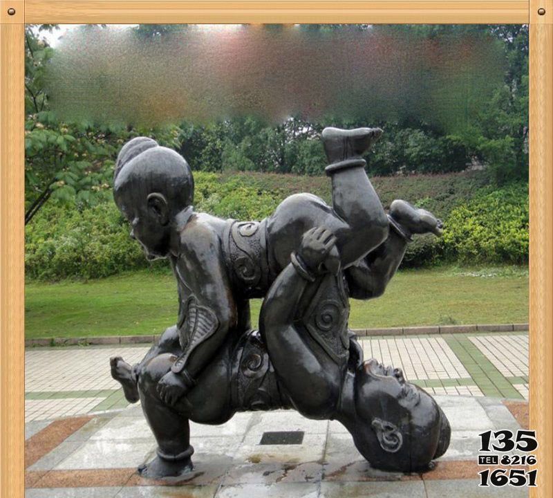 兒童雕塑-公園廣場銅雕四喜娃娃雕塑 兒童雕塑-公園廣場銅雕四喜娃娃雕塑高清圖片