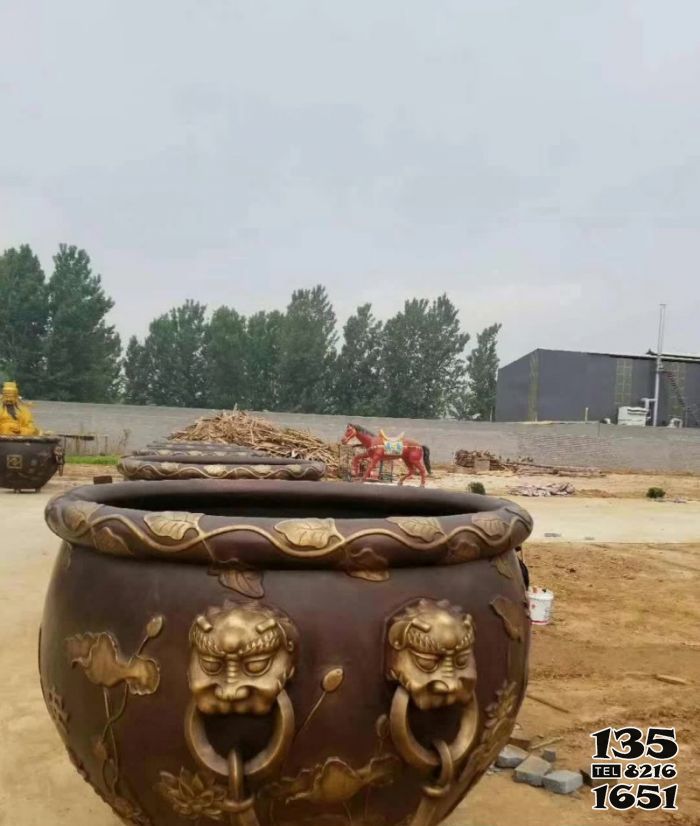 缸雕塑-寺廟水缸銅雕狴犴缸雕塑 缸雕塑-寺廟水缸銅雕狴犴缸雕塑高清圖片