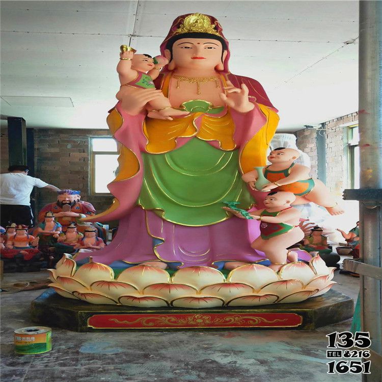 觀音雕塑-景區寺廟大型玻璃鋼彩繪送子觀音雕塑 觀音雕塑-景區寺廟大型玻璃鋼彩繪送子觀音雕塑高清圖片
