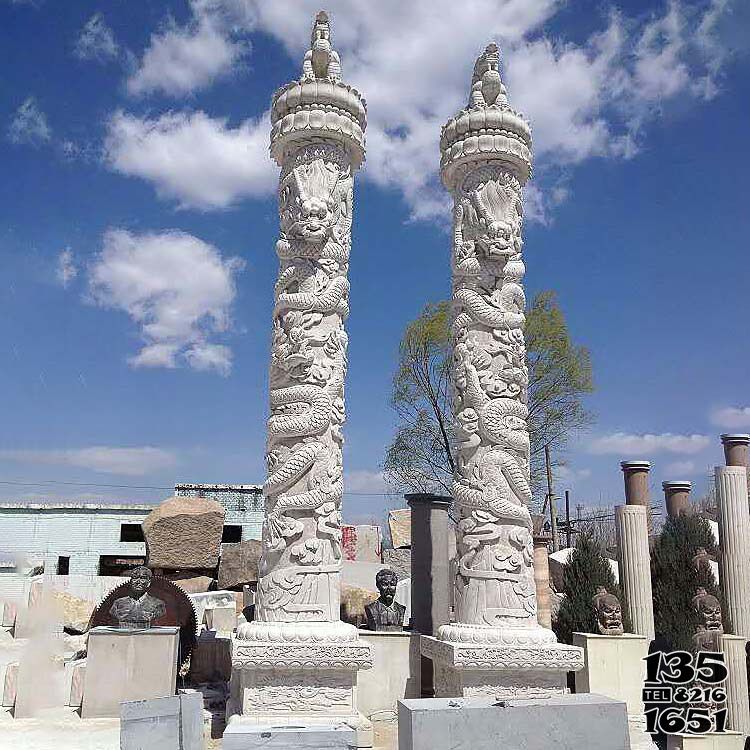 華表雕塑-古建筑景點漢白玉華表石柱子雕塑 華表雕塑-古建筑景點漢白玉華表石柱子雕塑高清圖片