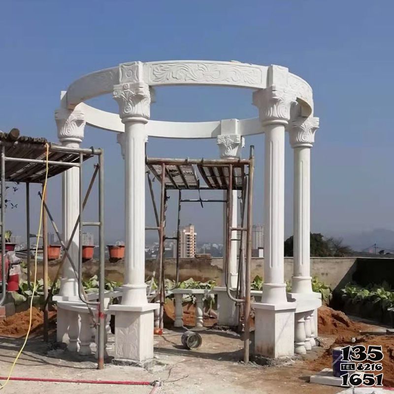 涼亭雕塑-庭院陽臺(tái)圓形大理石羅馬柱涼亭雕塑 涼亭雕塑-庭院陽臺(tái)圓形大理石羅馬柱涼亭雕塑高清圖片