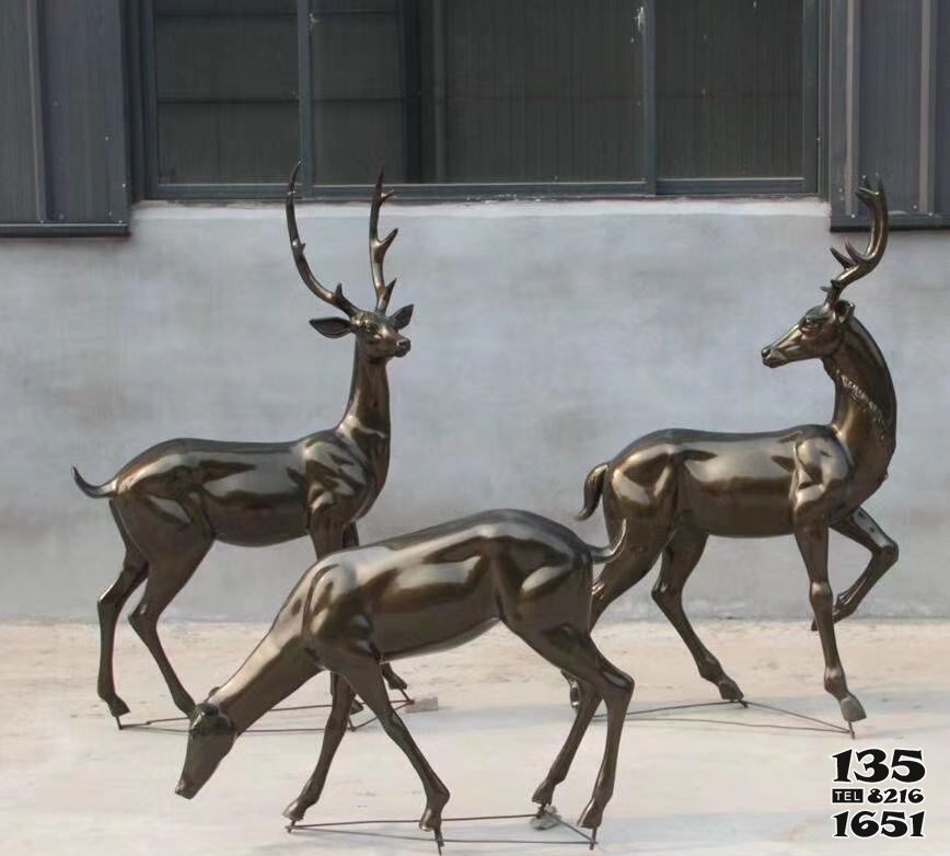 鹿雕塑-公園玻璃鋼仿銅戶外景觀裝飾品擺件鹿雕塑 鹿雕塑-公園玻璃鋼仿銅戶外景觀裝飾品擺件鹿雕塑