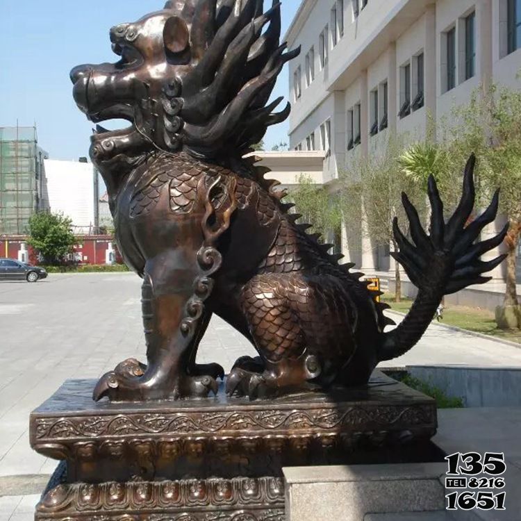 麒麟雕塑-公司庭院不銹鋼仿古做舊大型神獸麒麟雕塑 麒麟雕塑-公司庭院不銹鋼仿古做舊大型神獸麒麟雕塑高清圖片
