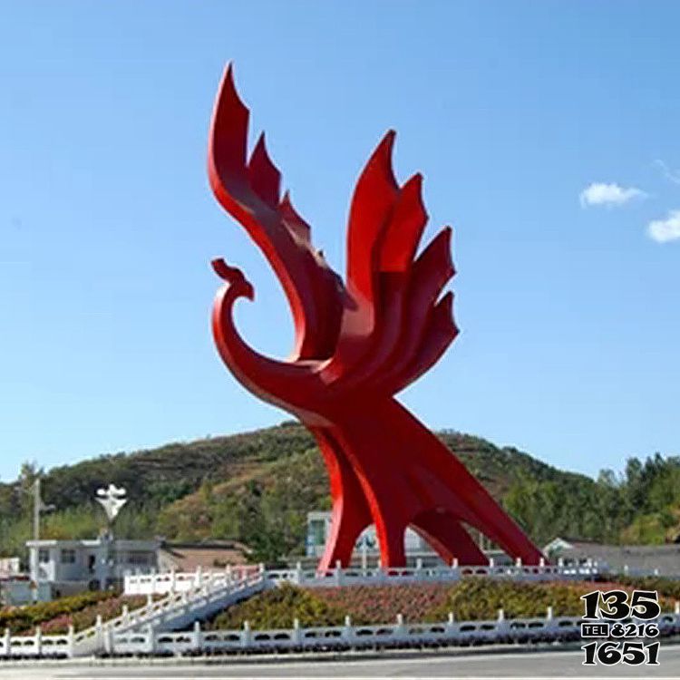 鳳凰雕塑-廣場不銹鋼抽象噴漆烤漆鳳凰雕塑 鳳凰雕塑-廣場不銹鋼抽象噴漆烤漆鳳凰雕塑高清圖片