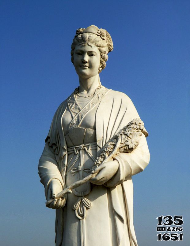 花神雕塑-十二花神之八月桂花徐禹漢白玉古代美女雕像 花神雕塑-十二花神之八月桂花徐禹漢白玉古代美女雕像高清圖片