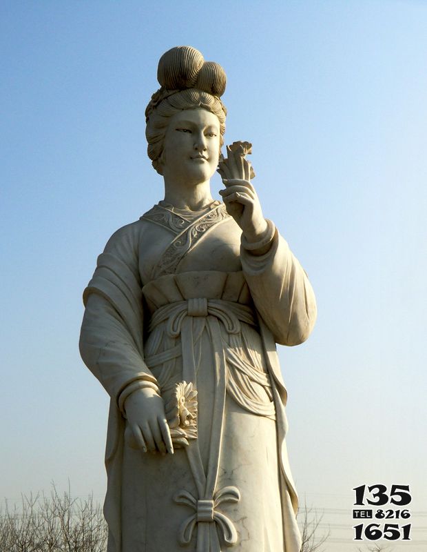 花神雕塑-十二花神之十二月水仙花梁玉清漢白玉古代美女雕像 花神雕塑-十二花神之十二月水仙花梁玉清漢白玉古代美女雕像高清圖片