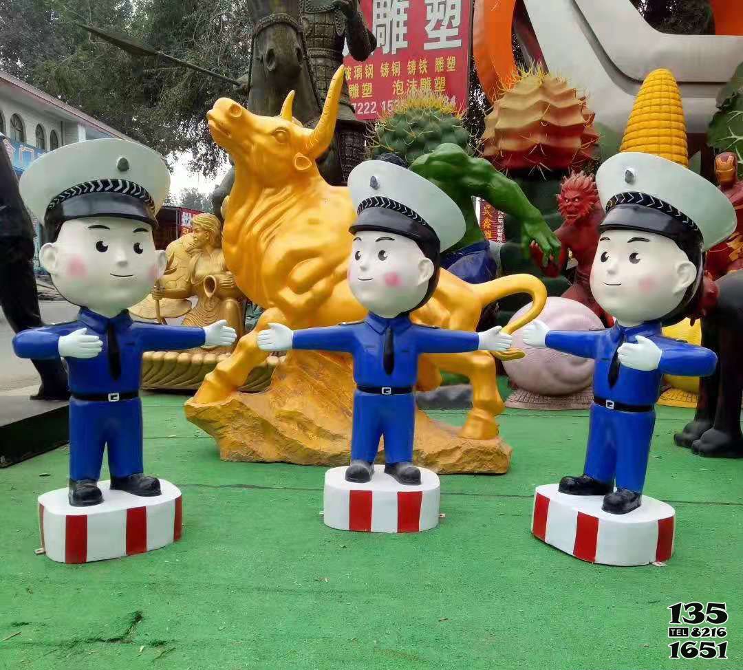 警察雕塑-公園玻璃鋼卡通交通警察雕塑 警察雕塑-公園玻璃鋼卡通交通警察雕塑