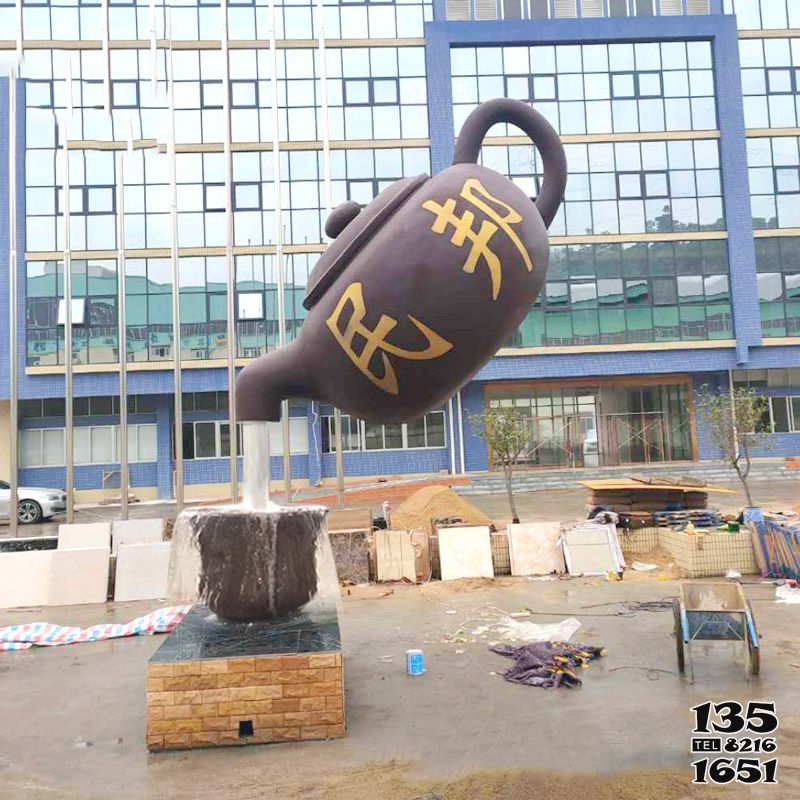天壺雕塑-城市街道大型玻璃鋼流水天壺雕塑 天壺雕塑-城市街道大型玻璃鋼流水天壺雕塑高清圖片