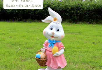 兔子雕塑-草坪一只玻璃鋼抽象兔子雕塑