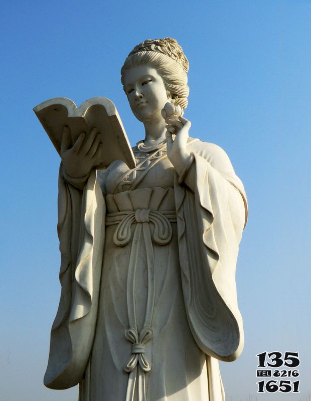 王昭君雕塑-十二花神之十一月山茶花王昭君漢白玉古代美女雕像 王昭君雕塑-十二花神之十一月山茶花王昭君漢白玉古代美女雕像高清圖片