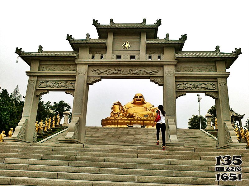 牌坊雕塑-花崗巖佛教寺院三門石雕牌坊 牌坊雕塑-花崗巖佛教寺院三門石雕牌坊