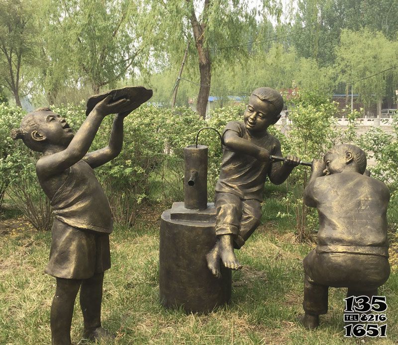 兒童雕塑-景區公園接水玩耍的兒童雕塑 兒童雕塑-景區公園接水玩耍的兒童雕塑高清圖片