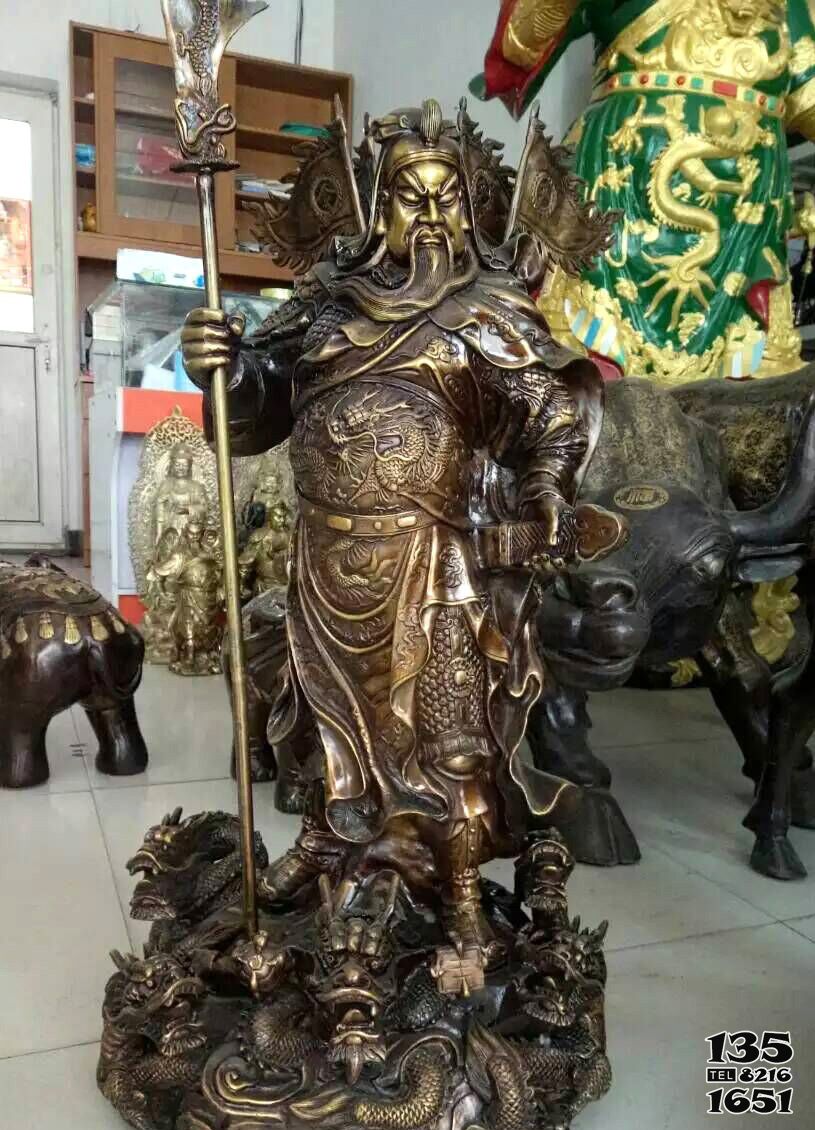 關公雕塑-景區寺廟不銹鋼仿銅大型景觀關公雕塑 關公雕塑-景區寺廟不銹鋼仿銅大型景觀關公雕塑高清圖片