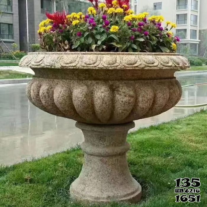 花盆雕塑-歐式花崗巖園林石雕花盆雕塑 花盆雕塑-歐式花崗巖園林石雕花盆雕塑高清圖片