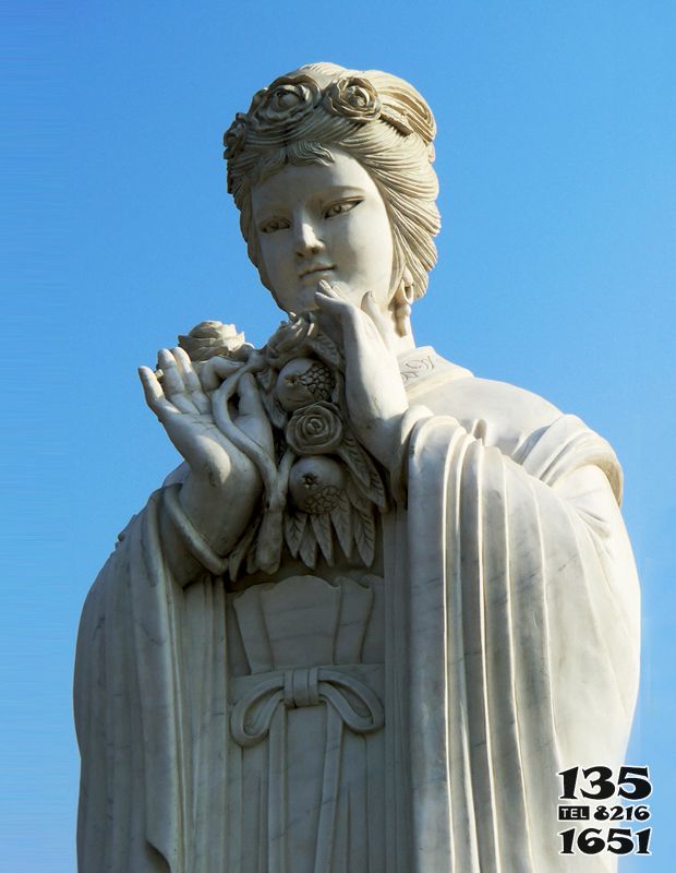 花神雕塑-十二花神之五月石榴李氏漢白玉古代美女雕像 花神雕塑-十二花神之五月石榴李氏漢白玉古代美女雕像高清圖片