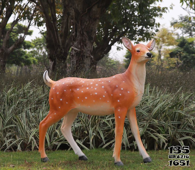 鹿雕塑-公園草坪上一只漂亮的玻璃鋼彩繪鹿雕塑 鹿雕塑-公園草坪上一只漂亮的玻璃鋼彩繪鹿雕塑高清圖片