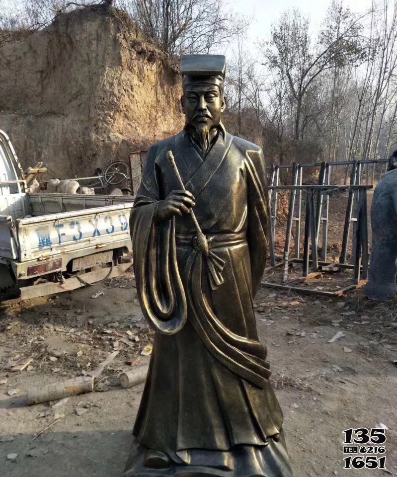 王羲之雕塑-學院站立拿筆仿銅玻璃鋼王羲之名人雕塑 王羲之雕塑-學院站立拿筆仿銅玻璃鋼王羲之名人雕塑高清圖片