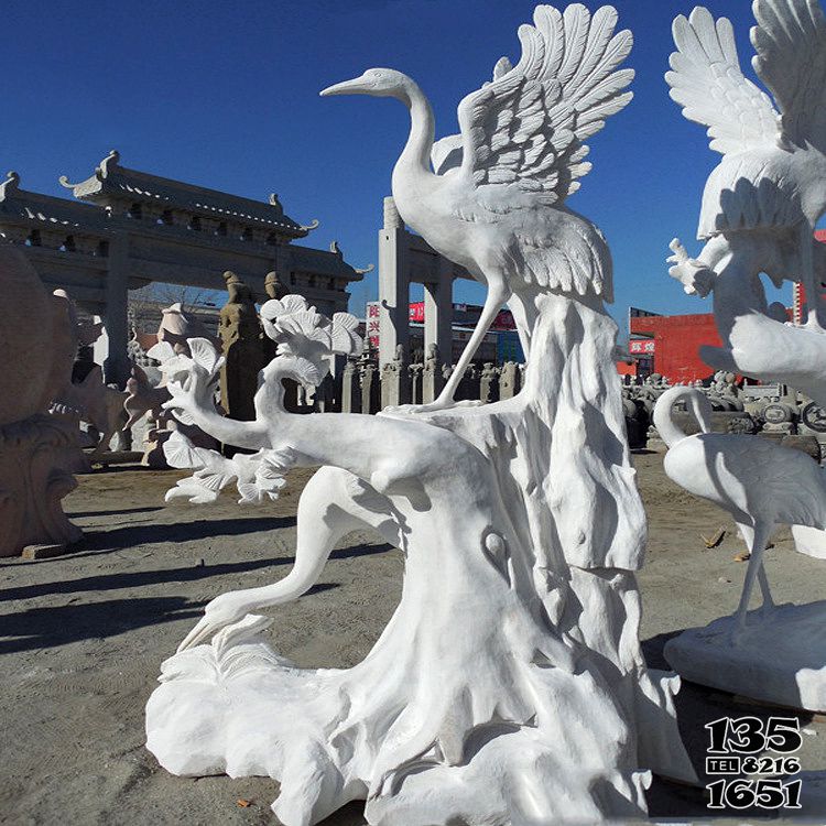 仙鶴雕塑-戶外大型景觀裝飾品漢白玉石雕仙鶴雕塑 仙鶴雕塑-戶外大型景觀裝飾品漢白玉石雕仙鶴雕塑高清圖片