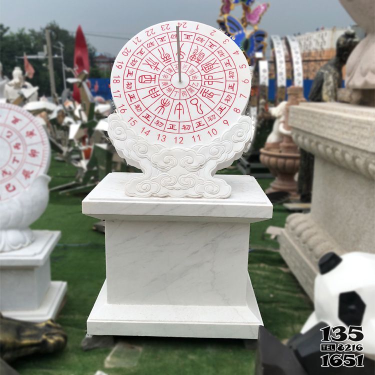 日晷雕塑-漢白玉石雕創意校園赤道式計時器日晷雕塑 日晷雕塑-漢白玉石雕創意校園赤道式計時器日晷雕塑高清圖片
