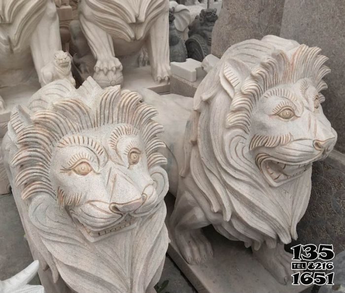 獅子雕塑-大理石石雕戶外景區獅子雕塑 獅子雕塑-大理石石雕戶外景區獅子雕塑高清圖片