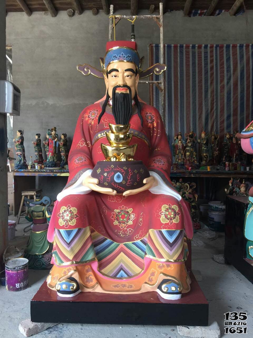 財神雕塑-玻璃鋼彩繪大型神佛寺廟供奉財神雕塑 財神雕塑-玻璃鋼彩繪大型神佛寺廟供奉財神雕塑高清圖片