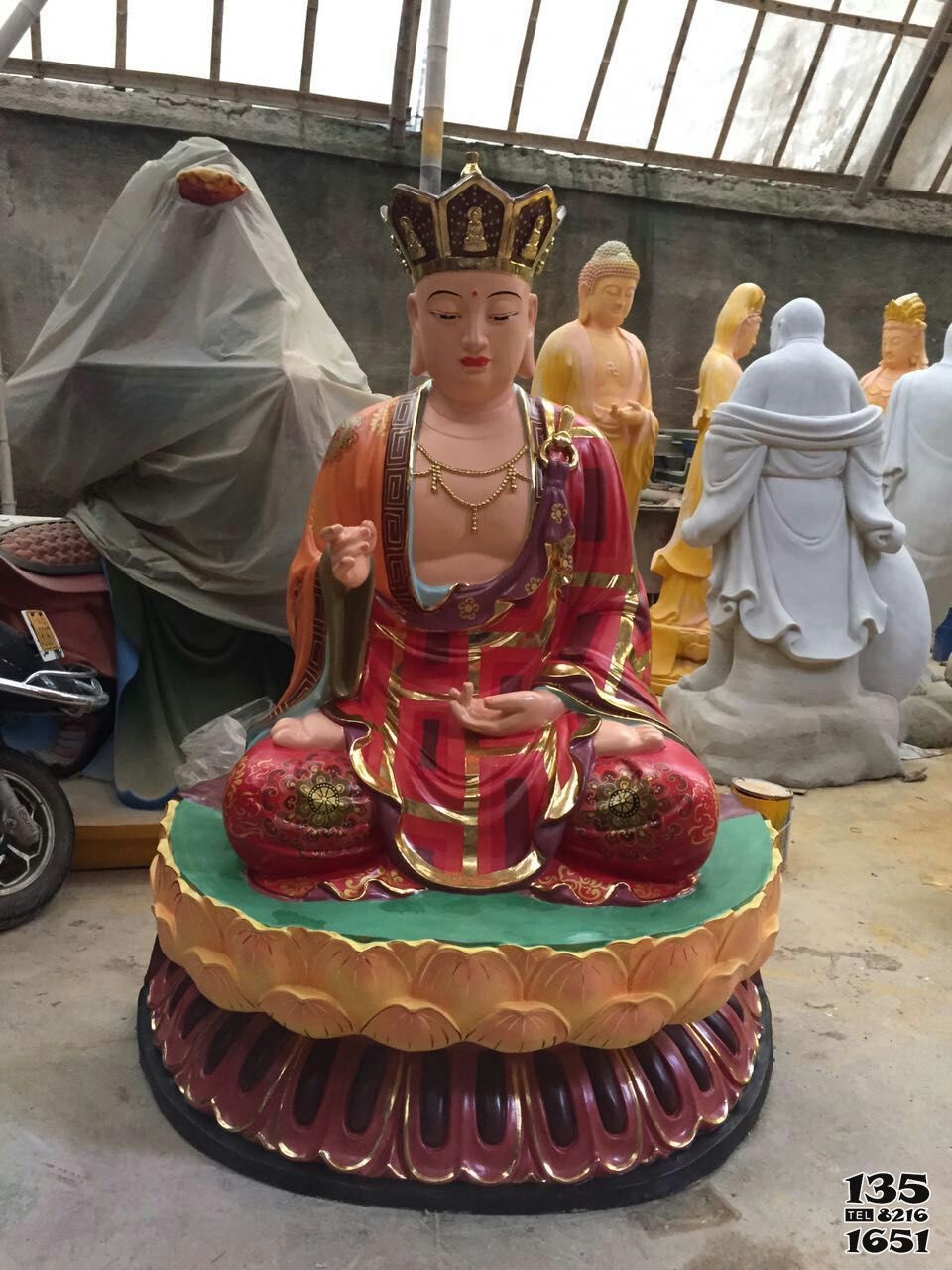地藏王雕塑-大型寺廟玻璃鋼彩繪佛像地藏王雕塑 地藏王雕塑-大型寺廟玻璃鋼彩繪佛像地藏王雕塑高清圖片