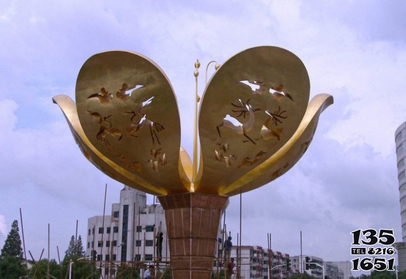 花朵雕塑-城市不銹鋼大型紫荊花景觀花朵雕塑 花朵雕塑-城市不銹鋼大型紫荊花景觀花朵雕塑