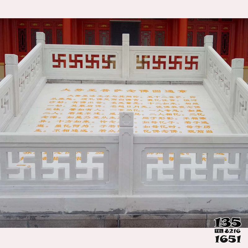 欄桿欄板雕塑-佛教寺院漢白玉鏤空浮雕圍欄欄桿雕塑 欄桿欄板雕塑-佛教寺院漢白玉鏤空浮雕圍欄欄桿雕塑