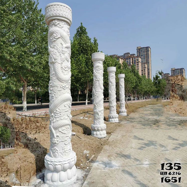 龍柱雕塑-花園景觀擺放中國龍紋大理石柱雕刻 龍柱雕塑-花園景觀擺放中國龍紋大理石柱雕刻