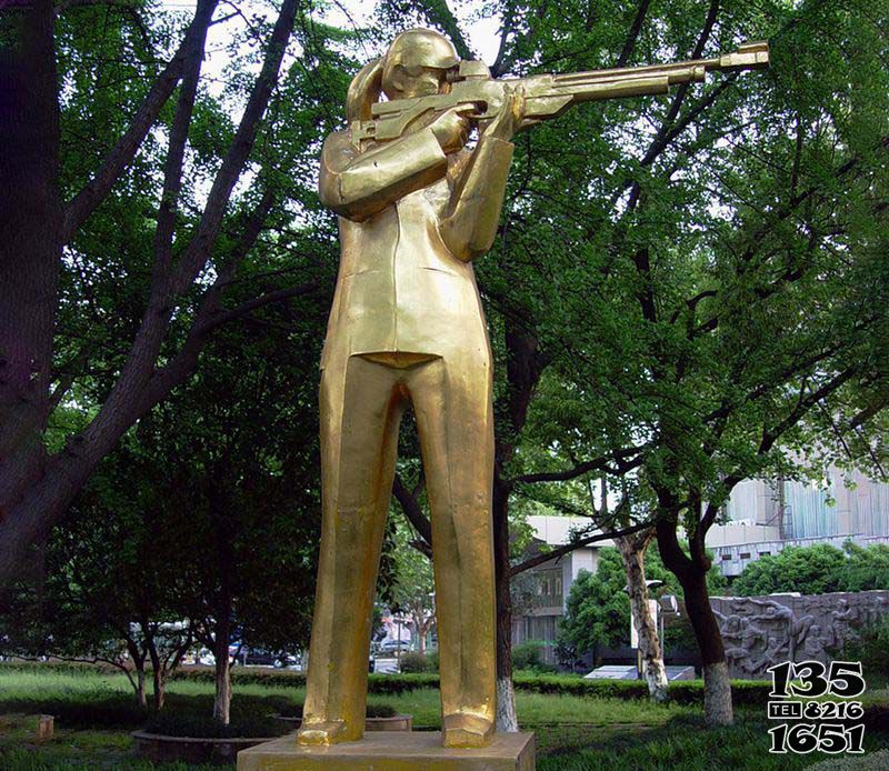 射擊雕塑-公園廣場不銹鋼射擊運動員雕塑 射擊雕塑-公園廣場不銹鋼射擊運動員雕塑