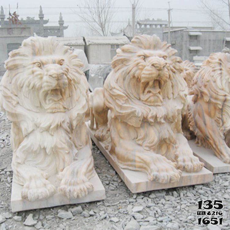 獅子雕塑-公園動物園大型漢白玉石雕仿真動物獅子雕塑 獅子雕塑-公園動物園大型漢白玉石雕仿真動物獅子雕塑高清圖片