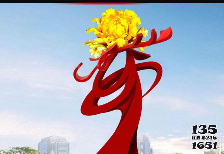花朵雕塑-廣場(chǎng)不銹鋼黃色牡丹花雕塑 花朵雕塑-廣場(chǎng)不銹鋼黃色牡丹花雕塑高清圖片