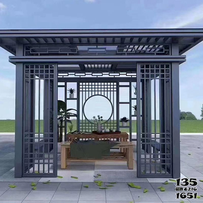 涼亭雕塑-別墅庭院鋁合金鏤空鏤空休閑涼亭雕塑 涼亭雕塑-別墅庭院鋁合金鏤空鏤空休閑涼亭雕塑高清圖片