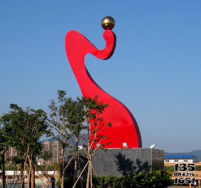 飄帶雕塑-大型戶外街道紅色不銹鋼飄帶雕塑 飄帶雕塑-大型戶外街道紅色不銹鋼飄帶雕塑高清圖片