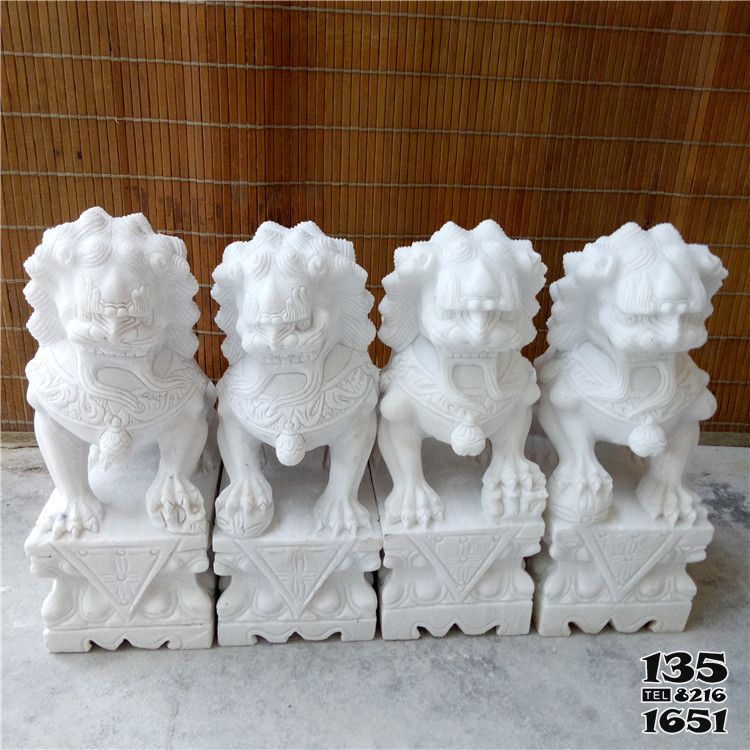 獅子雕塑-庭院漢白石石雕小型獅子雕塑 獅子雕塑-庭院漢白石石雕小型獅子雕塑高清圖片
