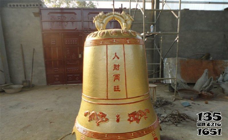 銅鐘雕塑-寺廟漆金鑄黃銅鐘雕塑 銅鐘雕塑-寺廟漆金鑄黃銅鐘雕塑高清圖片