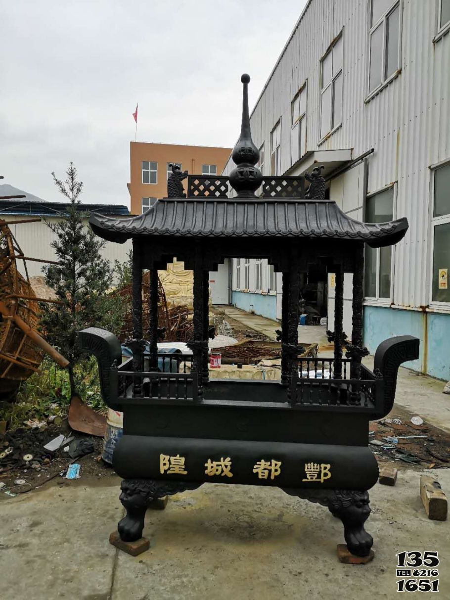 香爐雕塑-寺院道教擺放八柱上香鑄鐵香爐雕塑 香爐雕塑-寺院道教擺放八柱上香鑄鐵香爐雕塑高清圖片