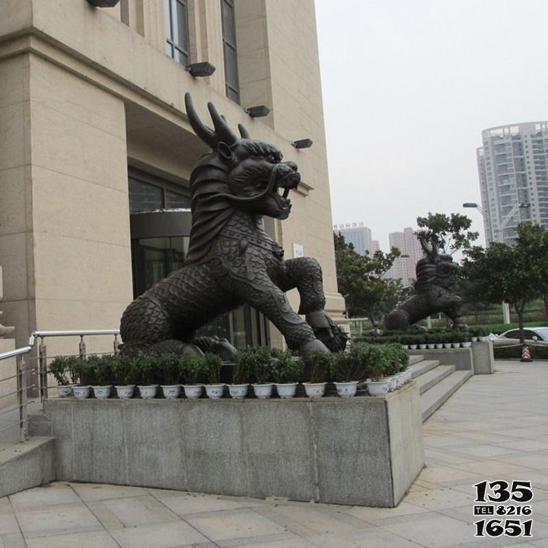 麒麟雕塑-酒店公司門口大型動物景觀麒麟雕塑 麒麟雕塑-酒店公司門口大型動物景觀麒麟雕塑高清圖片