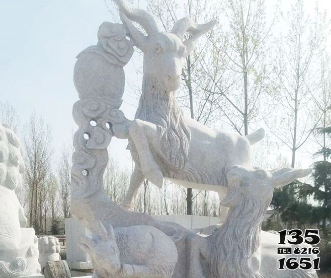 三陽開泰雕塑-戶外園林大理石石雕好運三陽開泰雕塑 三陽開泰雕塑-戶外園林大理石石雕好運三陽開泰雕塑高清圖片
