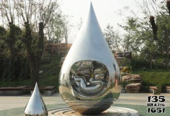 水滴雕塑-公園不銹鋼鏡面大型裝飾品水滴雕塑