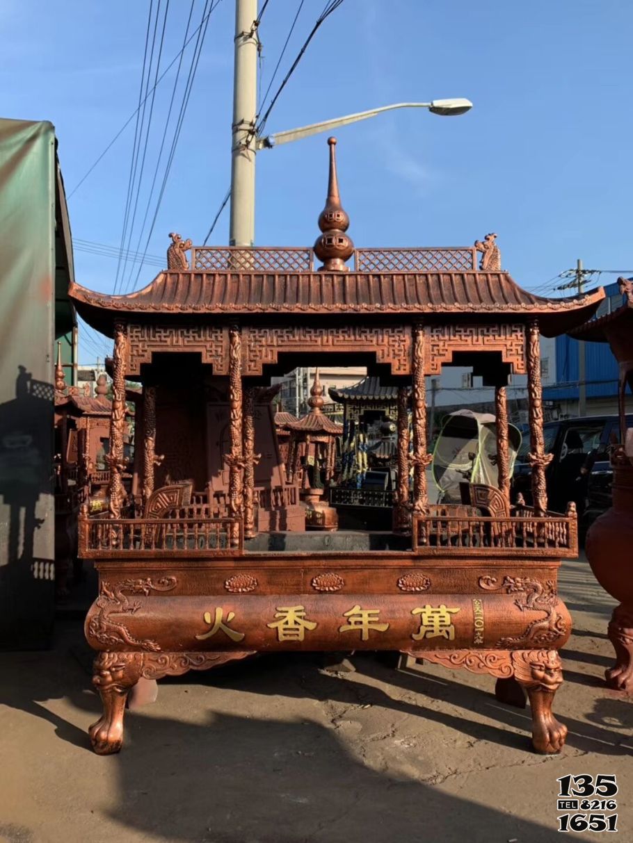 香爐雕塑-寺院戶外祭祀焚燒香紅銅香爐雕塑 香爐雕塑-寺院戶外祭祀焚燒香紅銅香爐雕塑