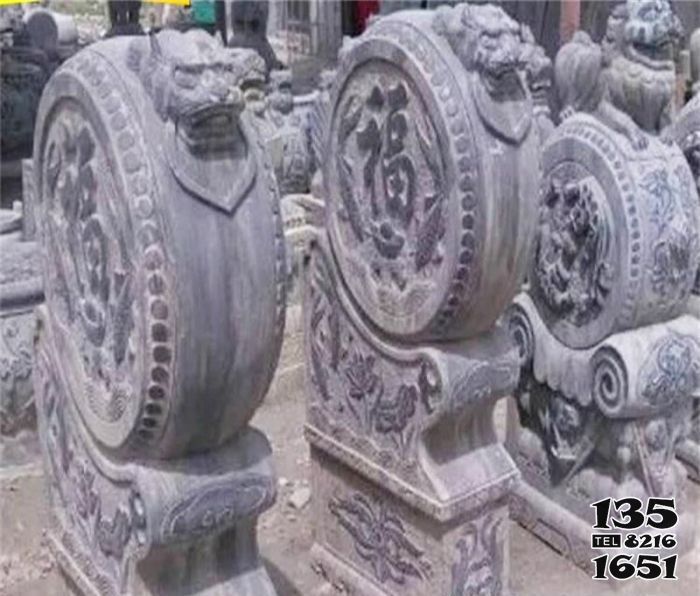 抱鼓石門(mén)墩雕塑-招財(cái)福字青石門(mén)墩仿古抱鼓石 抱鼓石門(mén)墩雕塑-招財(cái)福字青石門(mén)墩仿古抱鼓石高清圖片