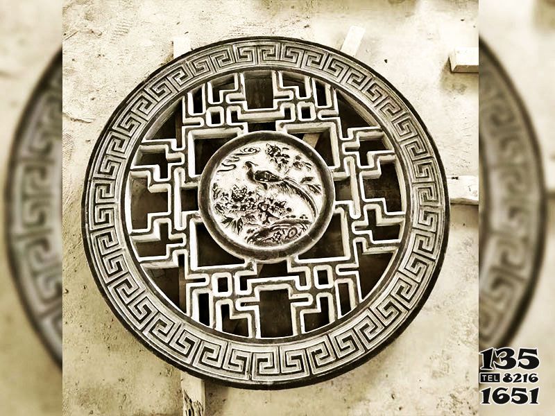 花窗雕塑-古建筑花園裝飾透花窗 花窗雕塑-古建筑花園裝飾透花窗高清圖片